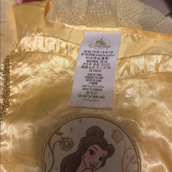 Disney parks princess Belle yellow glitter costume play dress 7/8 - Picture 4 of 5